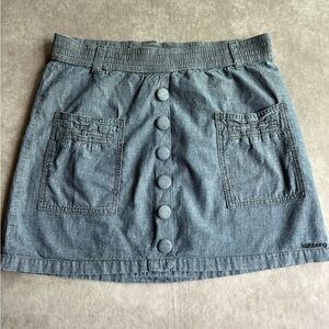 Billabong Gray Button-Front Mini Skirt